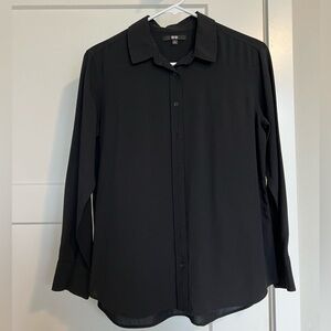 Uniqlo Wrinkle-free black dress shirt/button up
